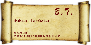 Buksa Terézia névjegykártya
